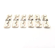8 Silver Charms Connector Antique Silver Plated Metal (23x7mm) G10827