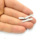 6 Silver Charms Antique Silver Plated Metal (35x15mm) G10833