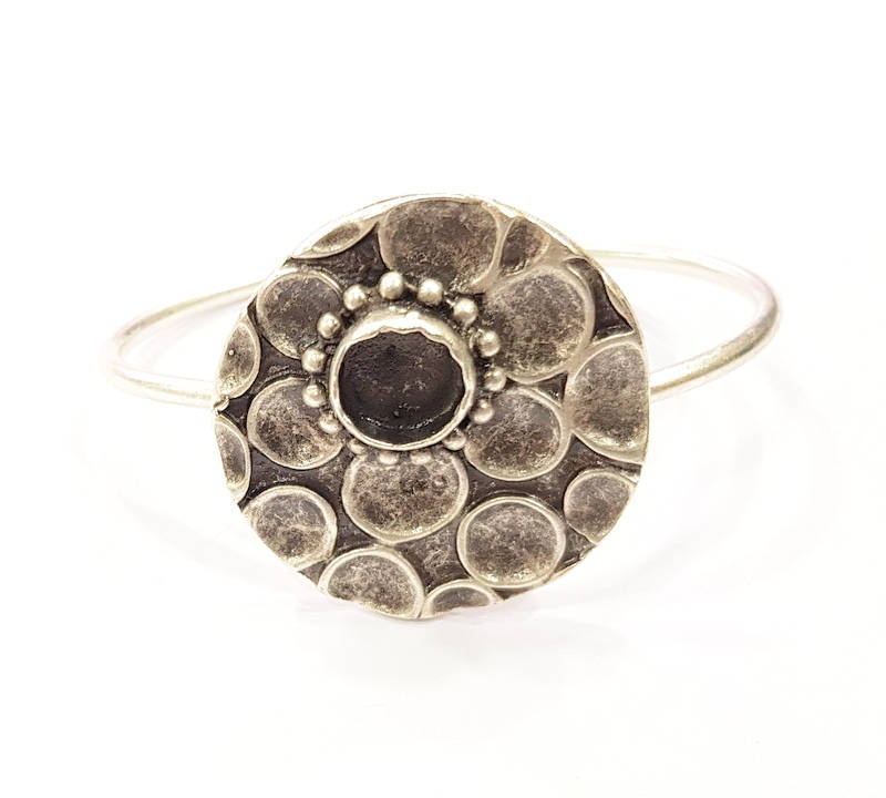 Silver Bracelet Blanks Bangle Blanks Cuff Blanks Adjustable Bracelet Blank Antique Silver Plated Brass ( 10mm Blanks ) G10838