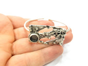 Silver Bracelet Blanks Bangle Blanks Cuff Blanks Adjustable Bracelet Blank Antique Silver Plated Brass ( 10mm Blanks ) G10843