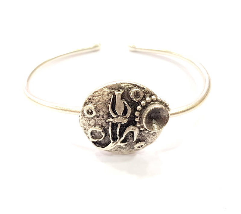 Silver Bracelet Blanks Bangle Blanks Cuff Blanks Adjustable Bracelet Blank Antique Silver Plated Brass ( 6mm Blanks ) G10845