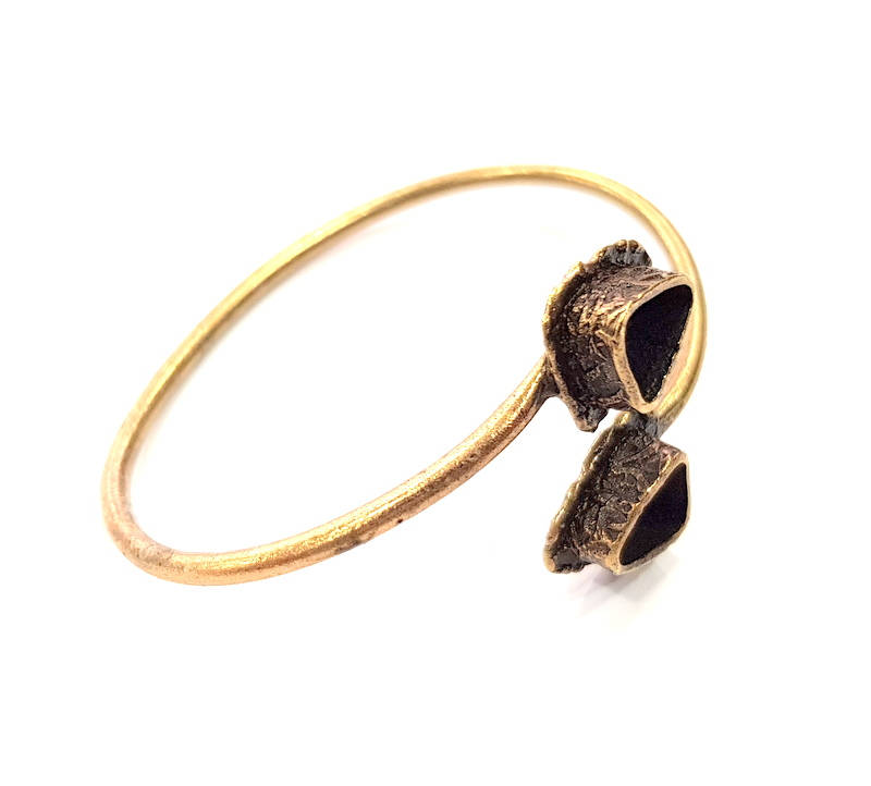 Bangle Blanks Antique Bronze Bracelet Blanks Cuff Blanks Adjustable Bracelet Blank Antique Bronze Plated Brass (9x7mm and 9x7mm ) G10854