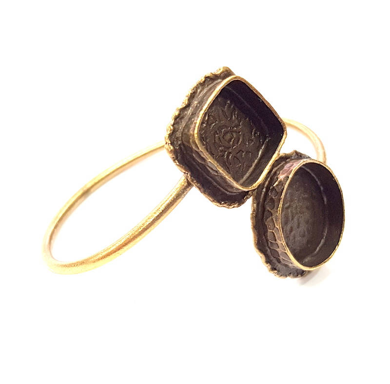 Bangle Blanks Antique Bronze Bracelet Blanks Cuff Blanks Adjustable Bracelet Blank Antique Bronze Plated Brass (14x14mm and 20mm ) G10854