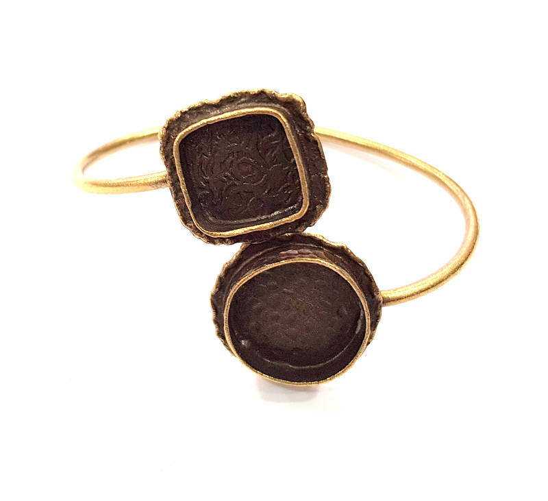 Bangle Blanks Antique Bronze Bracelet Blanks Cuff Blanks Adjustable Bracelet Blank Antique Bronze Plated Brass (14x14mm and 20mm ) G10854