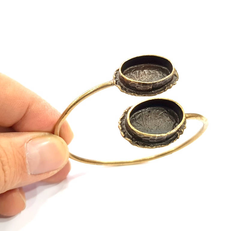 Bangle Blanks Antique Bronze Bracelet Blanks Cuff Blanks Adjustable Bracelet Blank Antique Bronze Plated Brass (20x15mm and 20x15mm ) G10867