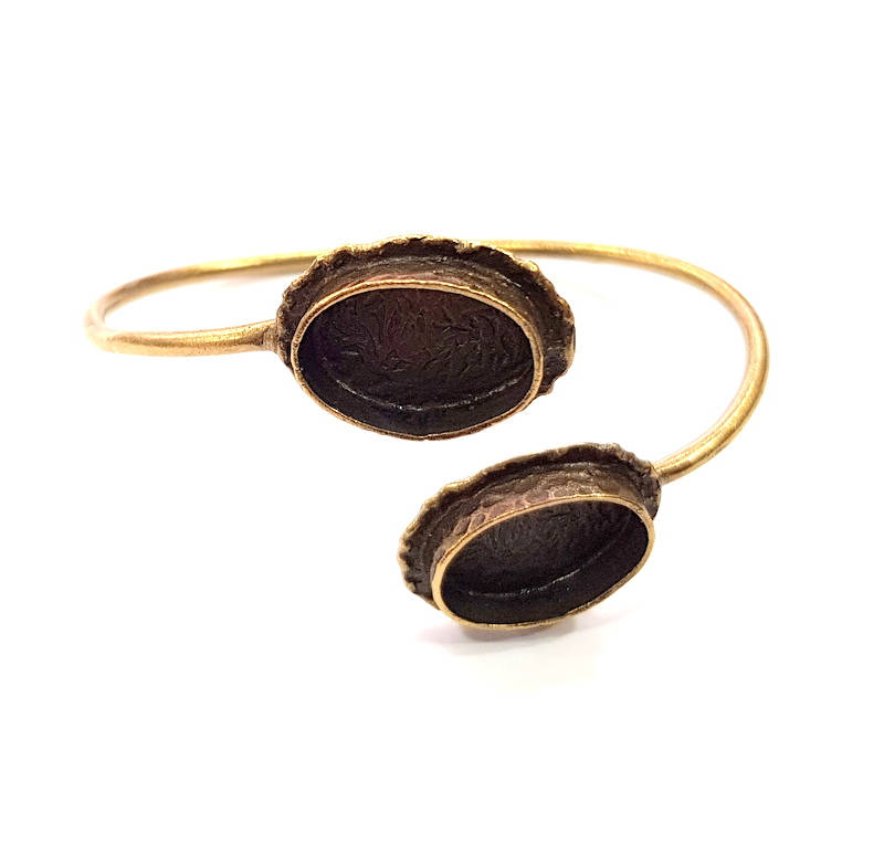 Bangle Blanks Antique Bronze Bracelet Blanks Cuff Blanks Adjustable Bracelet Blank Antique Bronze Plated Brass (20x15mm and 20x15mm ) G10867