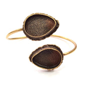 Bangle Blanks Antique Bronze Bracelet Blanks Cuff Blanks Adjustable Bracelet Blank Antique Bronze Plated Brass (24x17mm and 24x17mm ) G10859