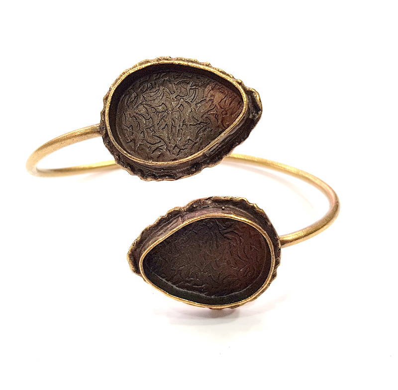 Bangle Blanks Antique Bronze Bracelet Blanks Cuff Blanks Adjustable Bracelet Blank Antique Bronze Plated Brass (24x17mm and 24x17mm ) G10859