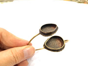 Bangle Blanks Antique Bronze Bracelet Blanks Cuff Blanks Adjustable Bracelet Blank Antique Bronze Plated Brass (24x17mm and 24x17mm ) G10859