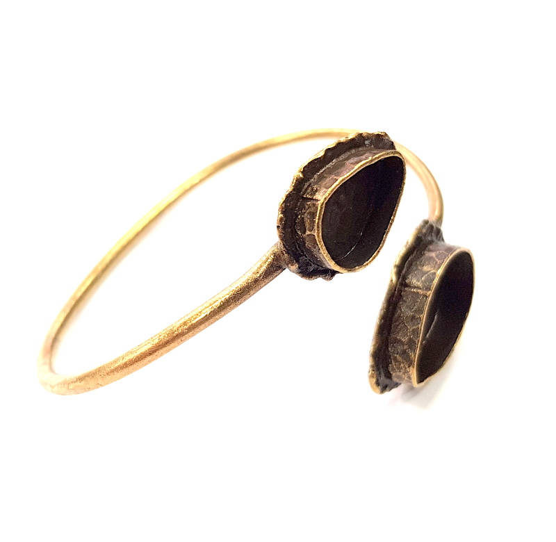 Bangle Blanks Antique Bronze Bracelet Blanks Cuff Blanks Adjustable Bracelet Blank Antique Bronze Plated Brass (14x10mm and 20x15mm ) G10862
