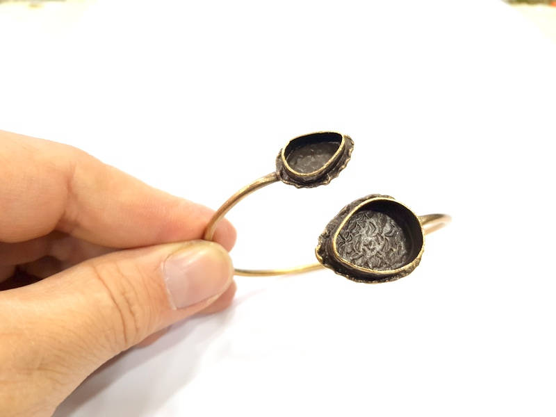 Bangle Blanks Antique Bronze Bracelet Blanks Cuff Blanks Adjustable Bracelet Blank Antique Bronze Plated Brass (14x10mm and 20x15mm ) G10862