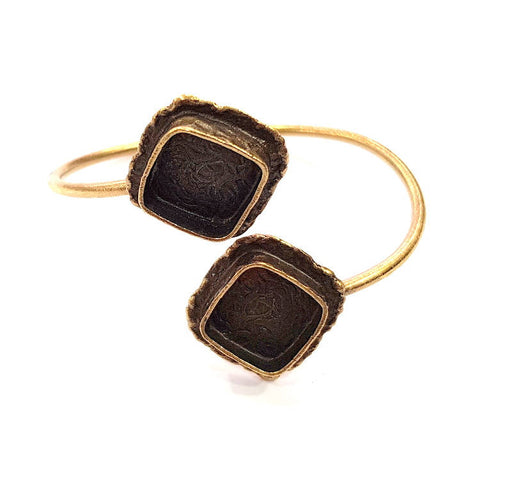 Bangle Blanks Antique Bronze Bracelet Blanks Cuff Blanks Adjustable Bracelet Blank Antique Bronze Plated Brass (14x14mm and 14x14mm ) G10864