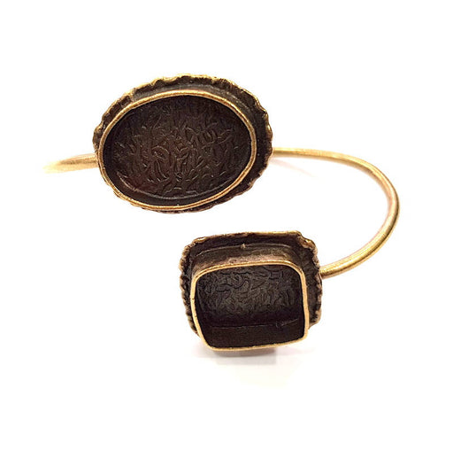 Bangle Blanks Antique Bronze Bracelet Blanks Cuff Blanks Adjustable Bracelet Blank Antique Bronze Plated Brass (14x14mm and 24x17mm ) G10866