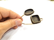 Bangle Blanks Antique Bronze Bracelet Blanks Cuff Blanks Adjustable Bracelet Blank Antique Bronze Plated Brass (14x14mm and 24x17mm ) G10866