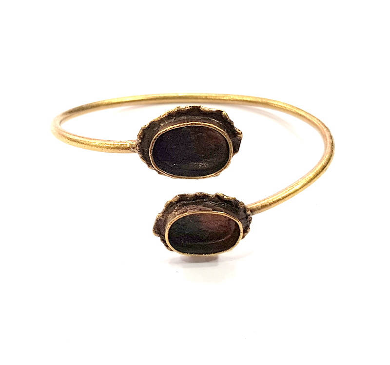 Bangle Blanks Antique Bronze Bracelet Blanks Cuff Blanks Adjustable Bracelet Blank Antique Bronze Plated Brass (14x10mm and 14x10mm ) G10869