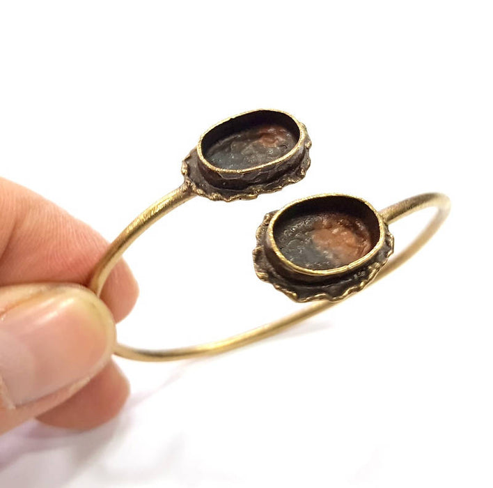 Bangle Blanks Antique Bronze Bracelet Blanks Cuff Blanks Adjustable Bracelet Blank Antique Bronze Plated Brass (14x10mm and 14x10mm ) G10869