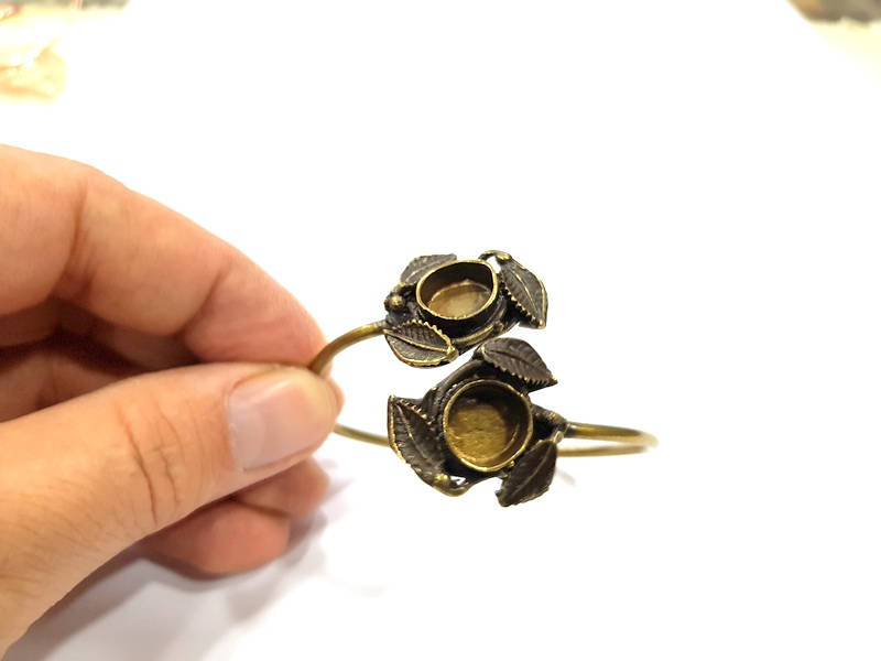 Bangle Blanks Antique Bronze Bracelet Blanks Cuff Blanks Adjustable Bracelet Blank Antique Bronze Plated Brass (10mm blank ) G10881