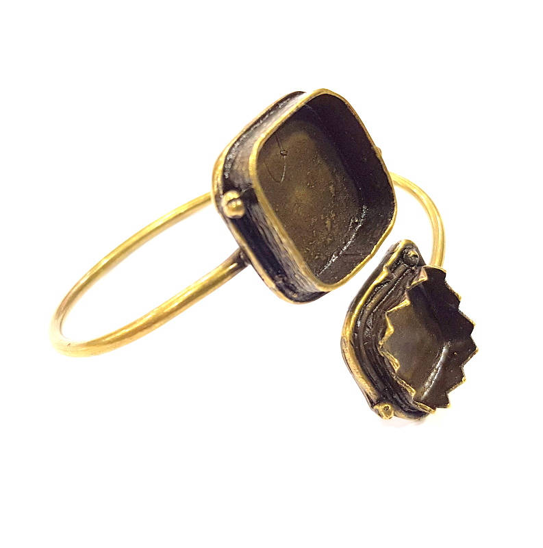 Bangle Blanks Antique Bronze Bracelet Blanks Cuff Blanks Adjustable Bracelet Blank Antique Bronze Plated Brass (20x20mm and 15x15mm ) G10882