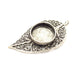 Silver Leaf Pendant Blank Connector Mosaic Base Blank inlay Blank Necklace Blank Resin Blank Antique Silver Plated Brass ( 18mm )  G10893