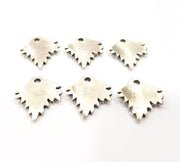 10 Leaf Charms Silver Charms Antique Silver Plated Metal (18x15mm) G10894