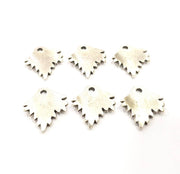 10 Leaf Charms Silver Charms Antique Silver Plated Metal (18x15mm) G10894