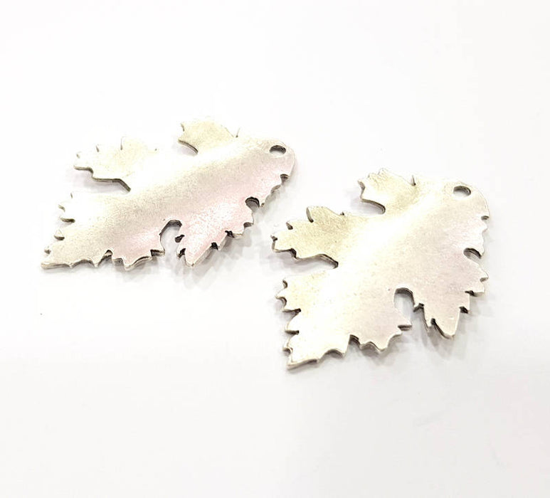 4 Leaf Charms Silver Charms Antique Silver Plated Metal (40x25mm) G10897