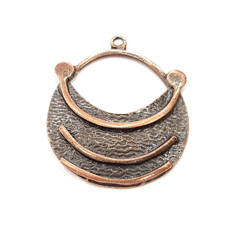 Copper Round Pendant Antique Copper Pendant Antique Copper Plated Metal (58x47mm) G10897