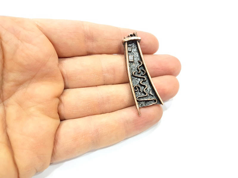 2 Copper Charm Antique Copper Charm Antique Copper Plated Metal (48x17mm) G10902