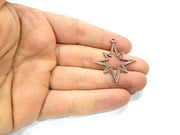 6 Copper Star Charm Antique Copper Charm Antique Copper Plated Metal (37x34mm) G13727