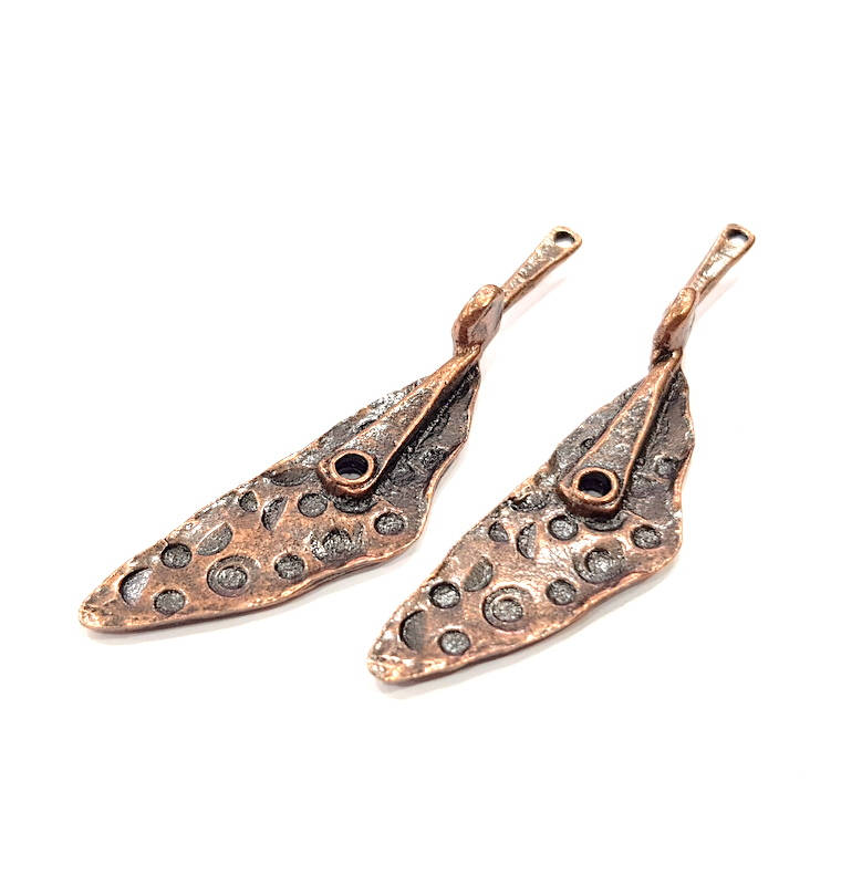 2 Copper Charm Antique Copper Charm Antique Copper Plated Metal (64x14mm) G10918