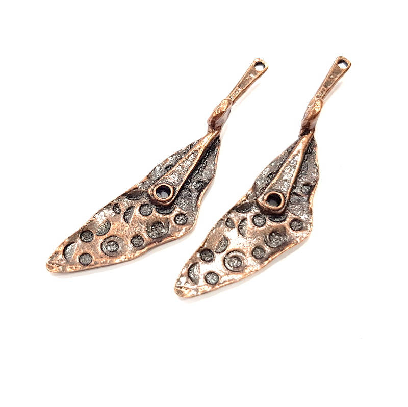 2 Copper Charm Antique Copper Charm Antique Copper Plated Metal (64x14mm) G10918