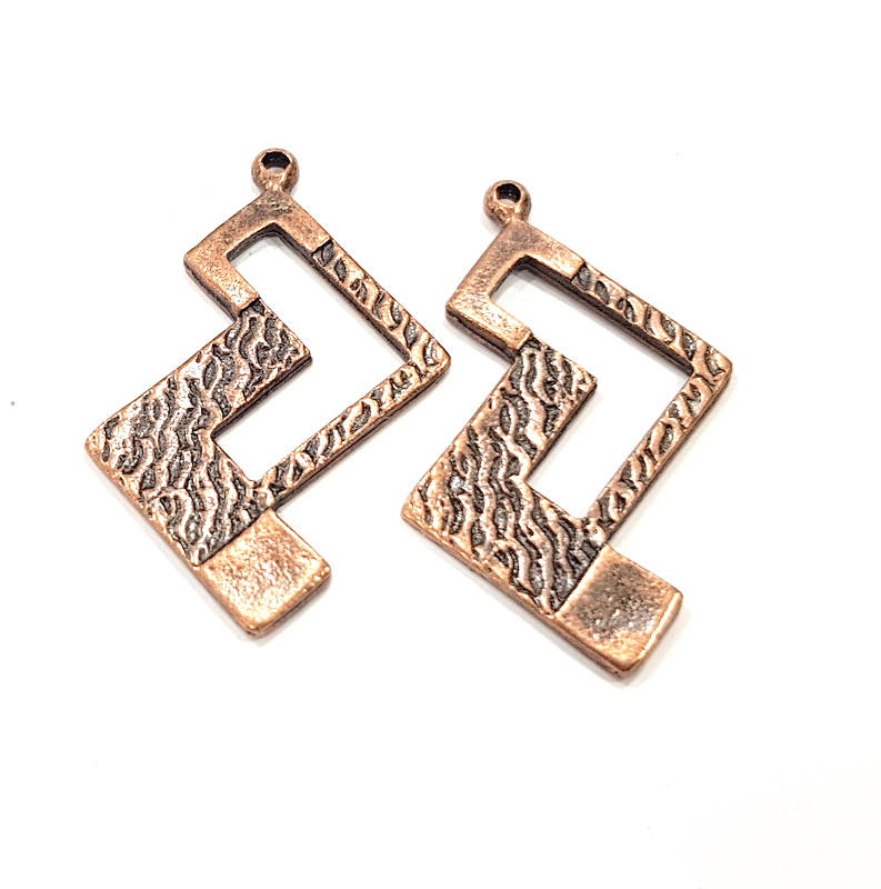 2 Copper Charm Antique Copper Charm Antique Copper Plated Metal (38x25mm) G10919