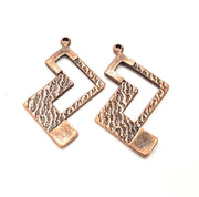 2 Copper Charm Antique Copper Charm Antique Copper Plated Metal (38x25mm) G10919