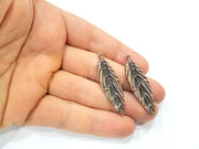 4 Copper Leaf Charm Antique Copper Charm Antique Copper Plated Metal (46x13mm) G10924