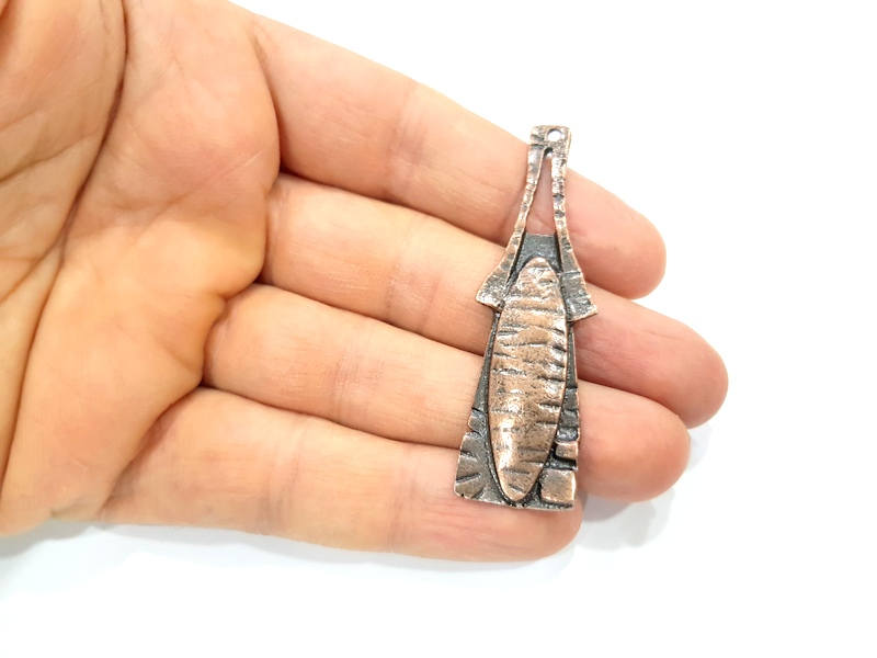 2 Copper Charm Antique Copper Charm Antique Copper Plated Metal (63x17mm) G14404