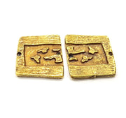 2 Antique Bronze Connector Charm Antique Bronze Plated Metal  (25x21mm) G10934