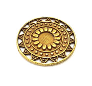 2 Antique Bronze Connector Charm Antique Bronze Plated Metal  (35mm) G10935