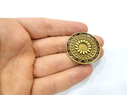 2 Antique Bronze Connector Charm Antique Bronze Plated Metal  (35mm) G10935