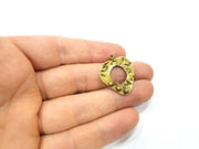 4 Heart Charms Antique Bronze Connector Charm Antique Bronze Plated Metal  (28x23mm) G10936