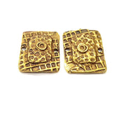 2 Antique Bronze Connector Charm Antique Bronze Plated Metal  (26x20mm) G10938