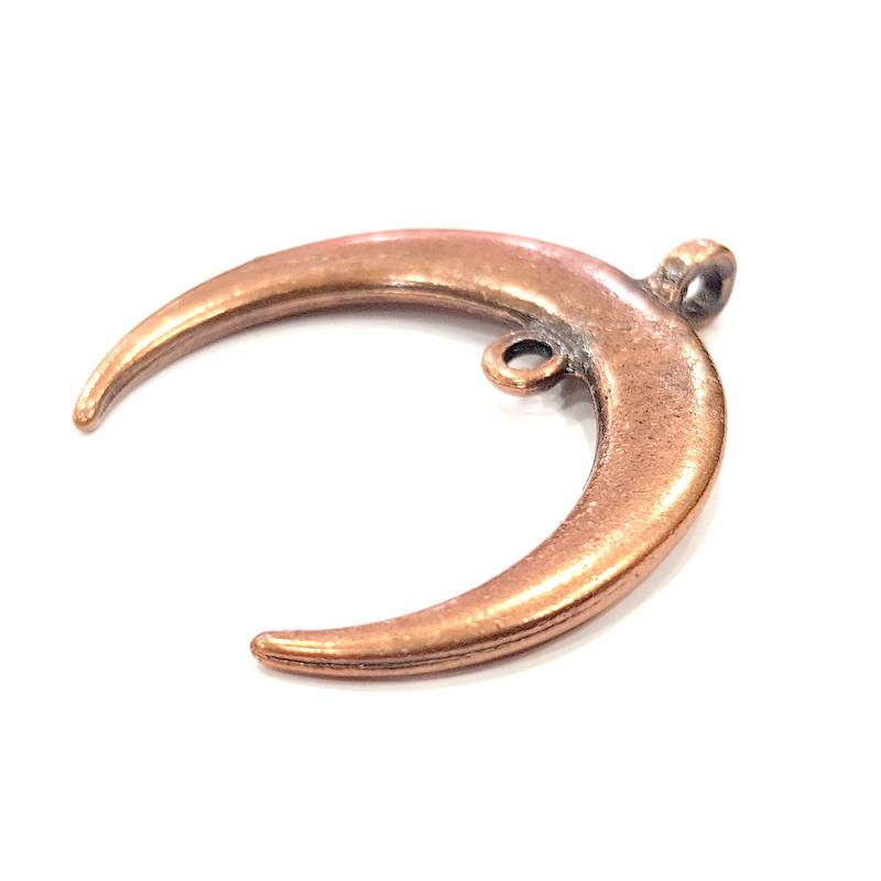 Crescent Charm Moon Charm Antique Copper Charm Antique Copper Plated Metal (41x38mm) G11842