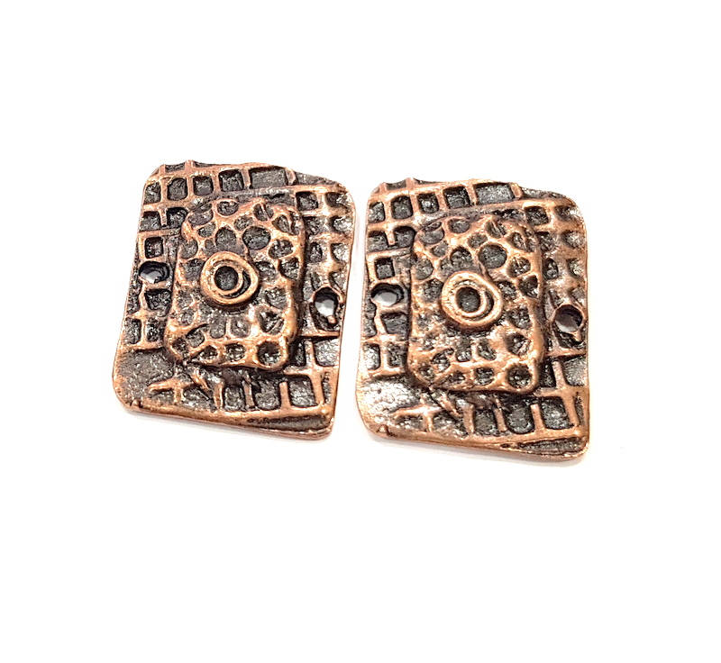 2 Copper Connector Charm Antique Antique Copper Plated Metal (26x20mm) G10944