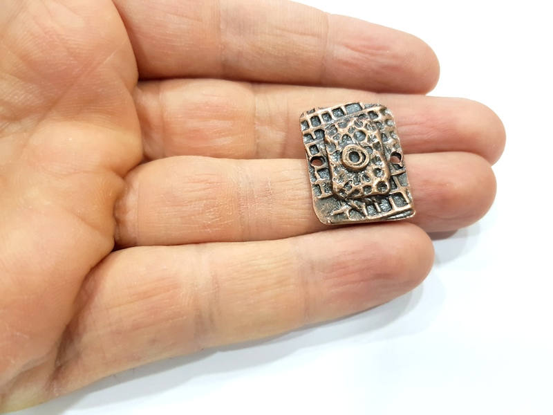 2 Copper Connector Charm Antique Antique Copper Plated Metal (26x20mm) G10944