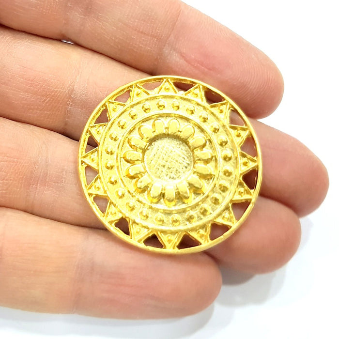 Gold Pendant Gold Plated Metal Pendant (37mm)  G10947