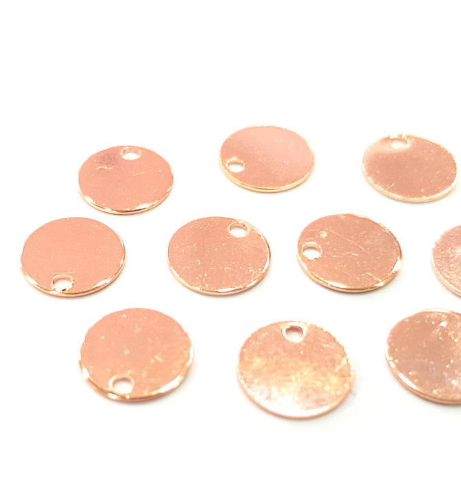 10 Rose Gold Stamp Charms Tag Charms Flake Charms Rose Gold Plated Brass (8mm)   G10988