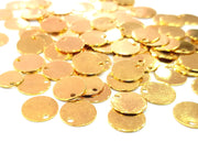 10 Gold Stamp Charms Tag Charms Flake Charms Gold Plated Brass (10mm)   G10989