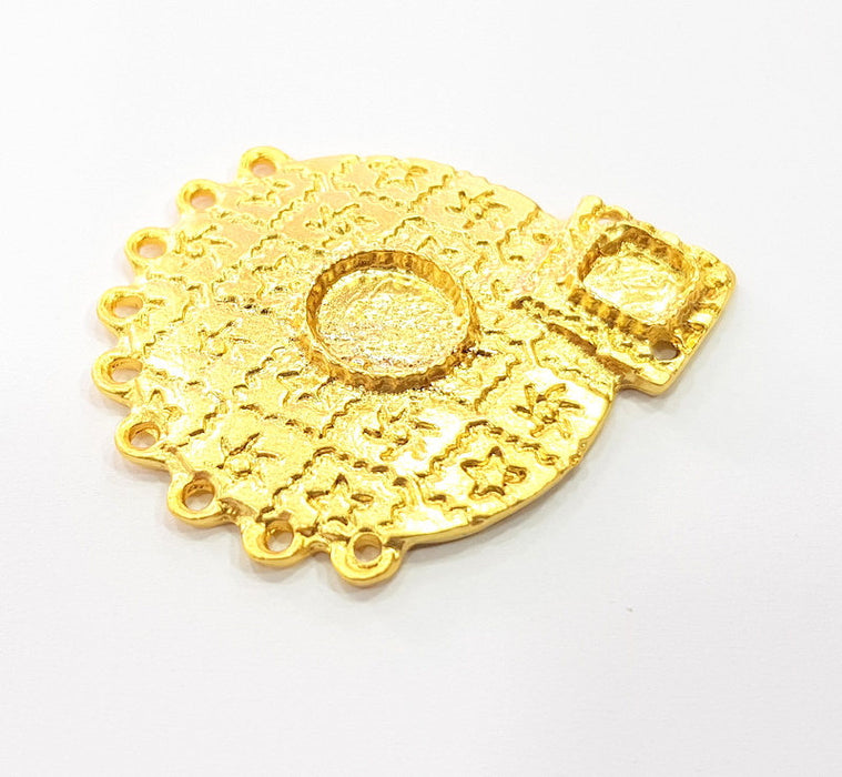 Gold Pendant Blank Gold Plated Metal (46x35mm)  G10991