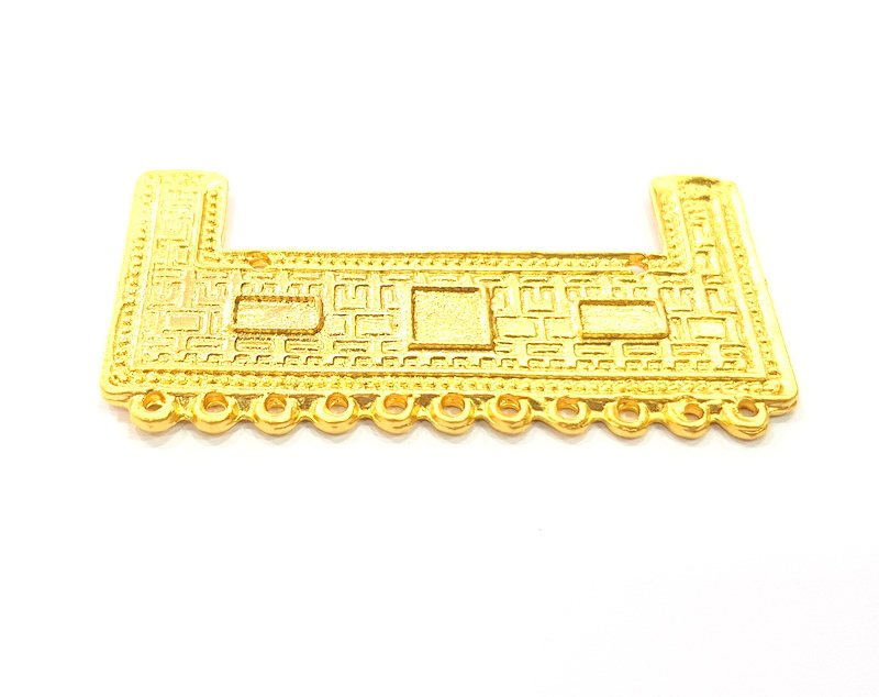 Gold Pendant Blank Gold Plated Metal (62x31mm)  G10992