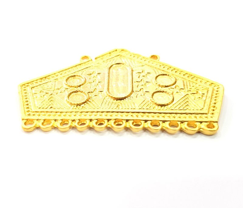 Gold Pendant Blank Gold Plated Metal (52x33mm)  G10993