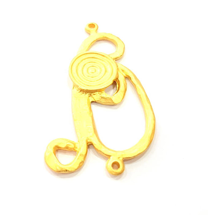 Gold Pendant Connector Gold Plated Metal (59x37mm)  G10996